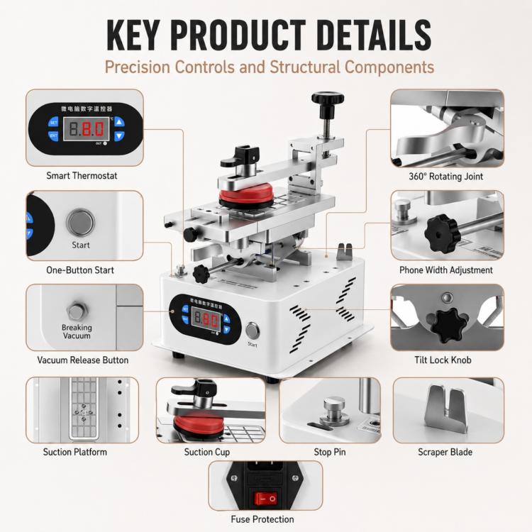 TBK 988C LCD Rotary Separator Middle Frame Remover, TBK 988C
