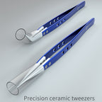 Mijing Antistatic Precision Diamagnetism Tweezers(Straight), Curved, Straight – Non-slip