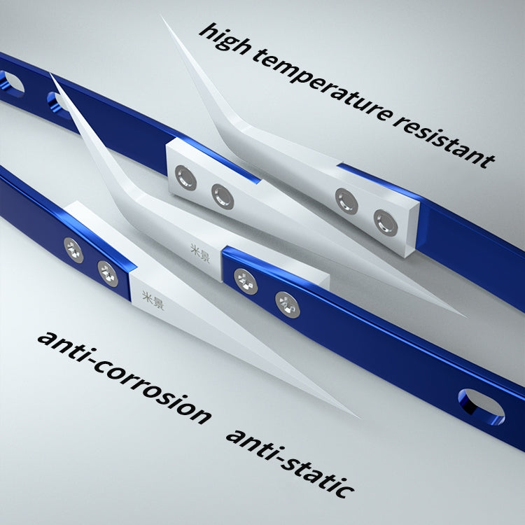 Mijing Antistatic Precision Diamagnetism Tweezers(Straight), Curved, Straight – Non-slip