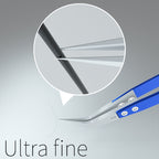 Mijing Antistatic Precision Diamagnetism Tweezers(Straight), Curved, Straight – Non-slip