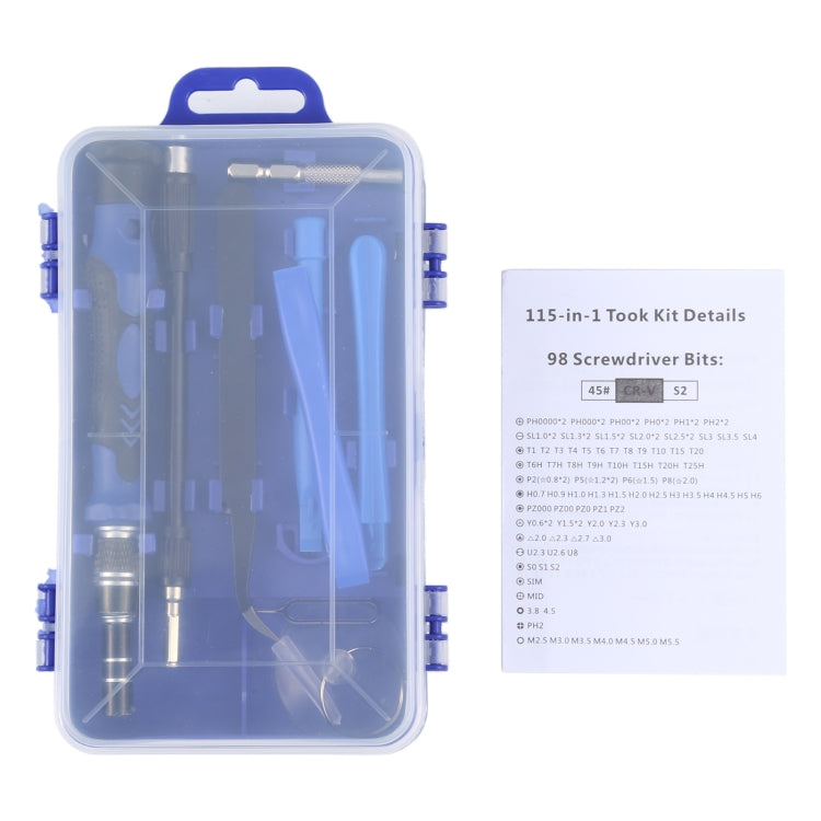 115 in 1 Screwdriver Repair Tools Kit, Plastic Handle – Magnetic