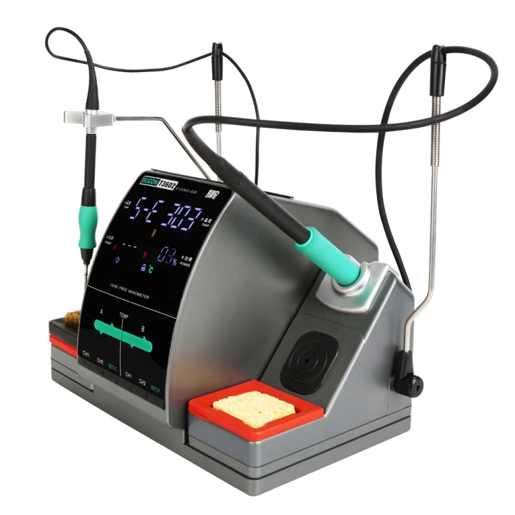 SUGON T3602 110V 240W Dual Station Nano Electric Soldering Station with Double Handle, US Plug, T3602, US Plug – TPU