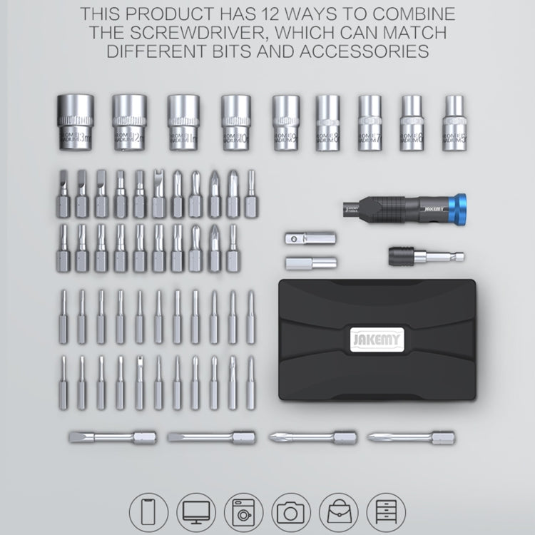 JAKEMY JM-6125 60 in 1 Professional Screwdriver Set, JM-6125 – Magnetic