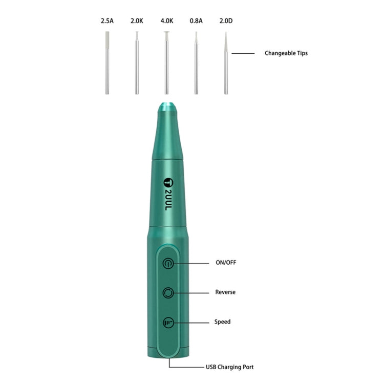 2UUL DA81 Chargeable Polish Drill Pen for Phone Repair, DA81 Drill Pen – Leather
