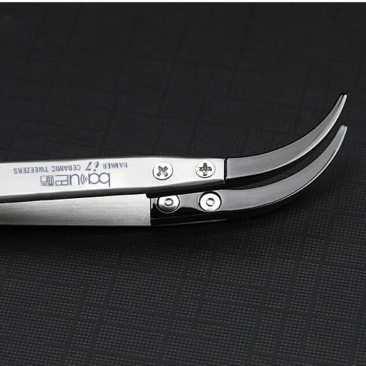 BAKU BA-I7-74MZ Stainless Steel Curved Tweezers, BAKU BA-I7-74MZ (Curved ) – Magnetic