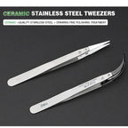 BAKU BA-I7-74MZ Stainless Steel Curved Tweezers, BAKU BA-I7-74MZ (Curved ) – Magnetic