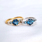 Ombre Blue Topaz Five Stone Ring in 18k Gold Vermeil