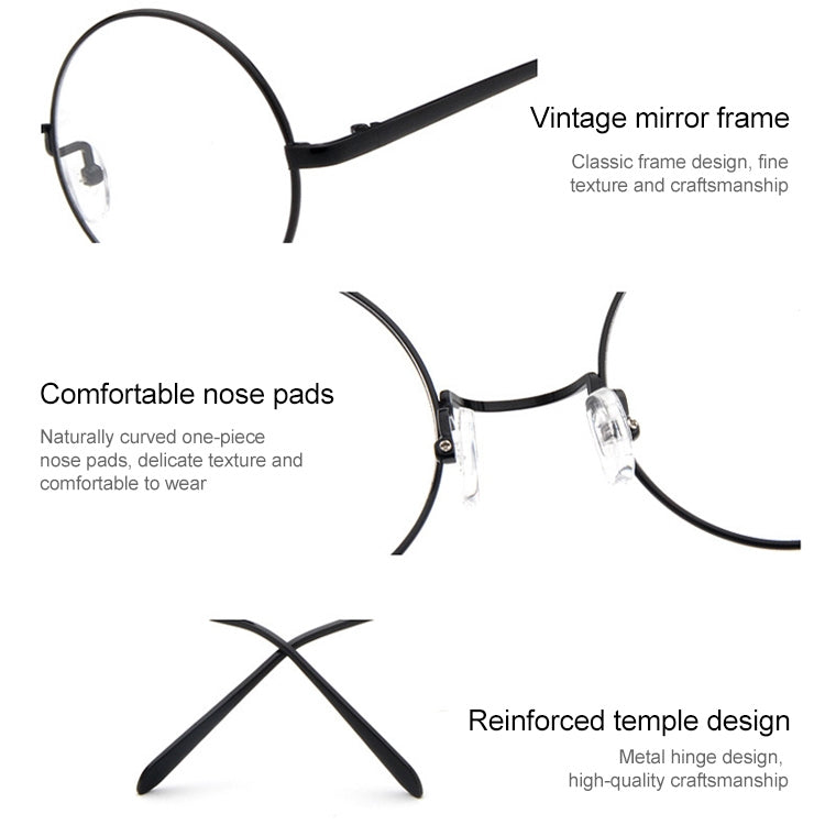 Round-Framed Glasses Small Fresh, Bronze, Gun gray, Round-Framed Glasses, Golden, Silver
