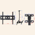 32-65 inch Universal Height & Angle Adjustable Single Screen TV Wall-mounted Ceiling Dual-use Bracket, Retractable Range: 0.5-2m, 32-65 inch