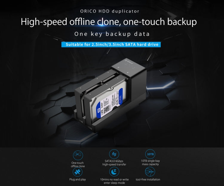 ORICO 6528US3-C 2.5 / 3.5 inch Hard Drive Enclosure with Duplicator, 6528US3-C – TPU