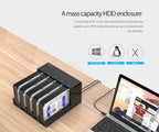 ORICO 6558US3-C 2.5 / 3.5 inch Hard Drive Enclosure with Duplicator, 6558US3-C – Shockproof, TPU