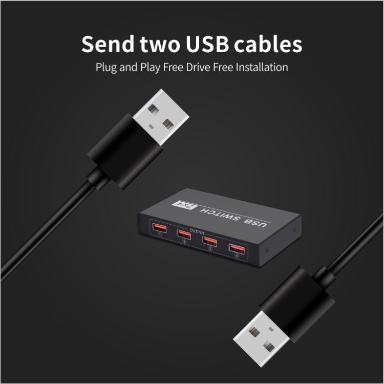 2x4 USB Switch 2 Port PCs Sharing 4 Devices for Printer Keyboard Mouse Monitor, 2x4 USB Switc – Durable Build, Easy to Use