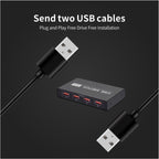 2x4 USB Switch 2 Port PCs Sharing 4 Devices for Printer Keyboard Mouse Monitor, 2x4 USB Switc – Durable Build, Easy to Use