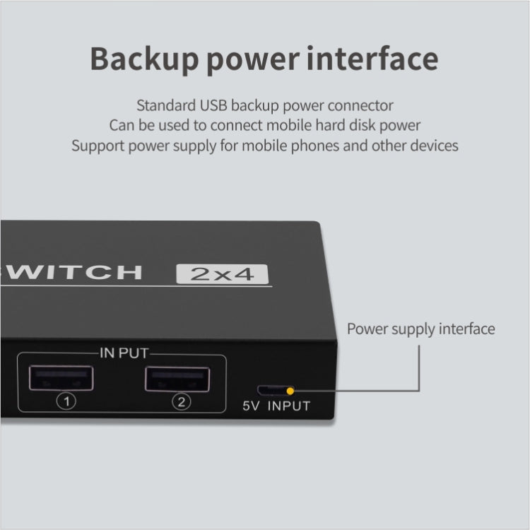 2x4 USB Switch 2 Port PCs Sharing 4 Devices for Printer Keyboard Mouse Monitor, 2x4 USB Switc – Durable Build, Easy to Use
