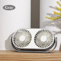 Small Bean Desktop Desktop Double Leaf Usb Mini Fan Gray