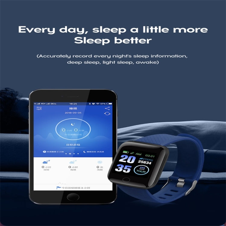 116plus 1.3 inch Color Screen Smart Bracelet IP67 Waterproof, Support Call Reminder/ Heart Rate Monitoring /Blood Pressure Monitoring/ Sleep Monitoring/Excessive Sitting Reminder/Blood Oxygen Monitoring – Waterproof, Bluetooth