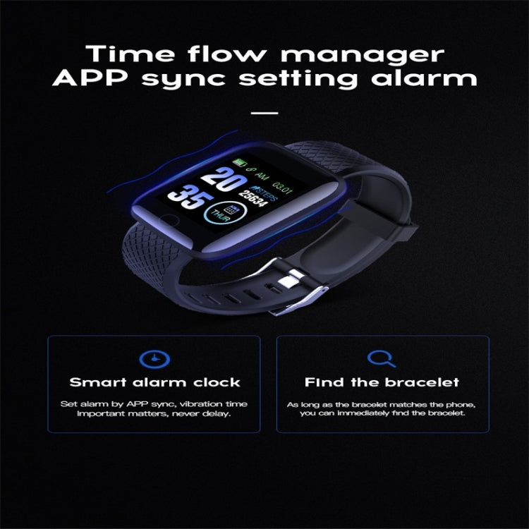 116plus 1.3 inch Color Screen Smart Bracelet IP67 Waterproof, Support Call Reminder/ Heart Rate Monitoring /Blood Pressure Monitoring/ Sleep Monitoring/Excessive Sitting Reminder/Blood Oxygen Monitoring – Waterproof, Bluetooth