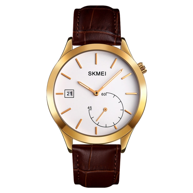 Quartz Watch – 1581 Creative Fashion Men Watch Simple Casual Outdoor Sports Waterproof... Gold Coffee