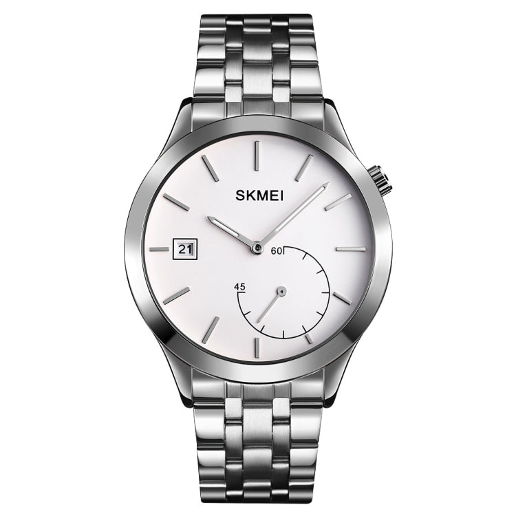 Quartz Watch – 1581 Creative Fashion Men Watch Simple Casual Outdoor Sports Waterproof... Silver Steel Belt