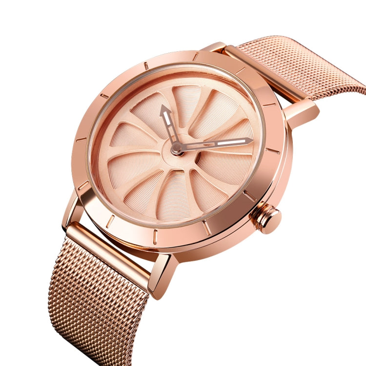 Quartz Watch – 9204 Fashion Skeleton Rotating Dial Waterproof Business Mesh Belt...