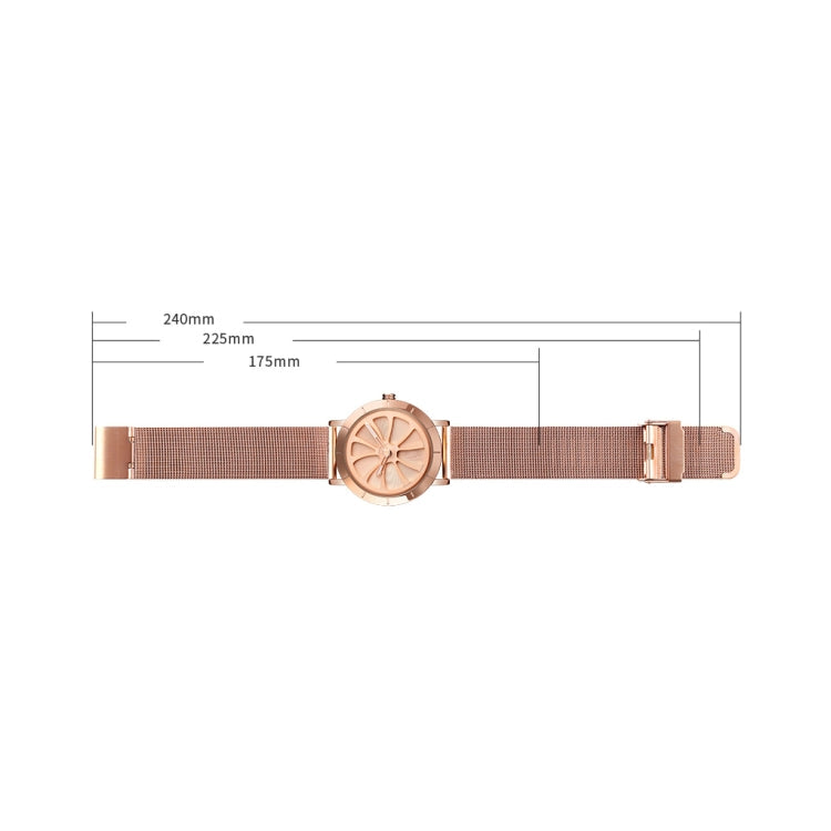 Quartz Watch – 9204 Fashion Skeleton Rotating Dial Waterproof Business Mesh Belt...