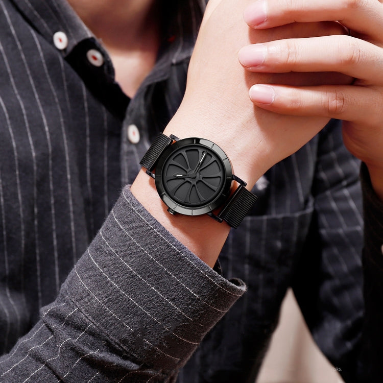 Quartz Watch – 9204 Fashion Skeleton Rotating Dial Waterproof Business Mesh Belt...