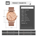 Quartz Watch – 9204 Fashion Skeleton Rotating Dial Waterproof Business Mesh Belt...