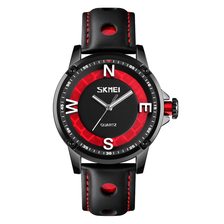 SKMEI 9211 Fashion Sports Stereo Dial Luminous Pointer Creative Watch Business Trend Men Quartz Watch Red