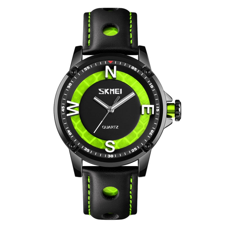 SKMEI 9211 Fashion Sports Stereo Dial Luminous Pointer Creative Watch Business Trend Men Quartz Watch Green