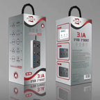 T09 3000W High Power Multi-Function Plug-in 3-Hole International Universal Jack + 6 USB Intelligent Charging, EU PLUG, US PLUG