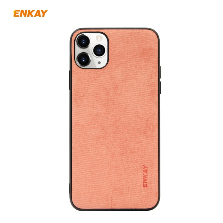 For iPhone 11 Pro Max ENKAY ENK-PC030 Business Series Fabric Texture PU Leather + TPU Soft Slim Case Cover, For iPhone 11 Pro Max For iPhone 11 Pro Max Orange