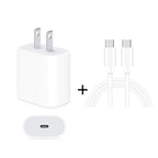 2 in 1 Single USB-C / Type-C Port Travel Charger + 3A PD 3.0 USB-C / Type-C to USB-C / Type-C Fast Charge Data Cable Set, Cable Length: 2m, 18W 2m – Fast Charging, TPU