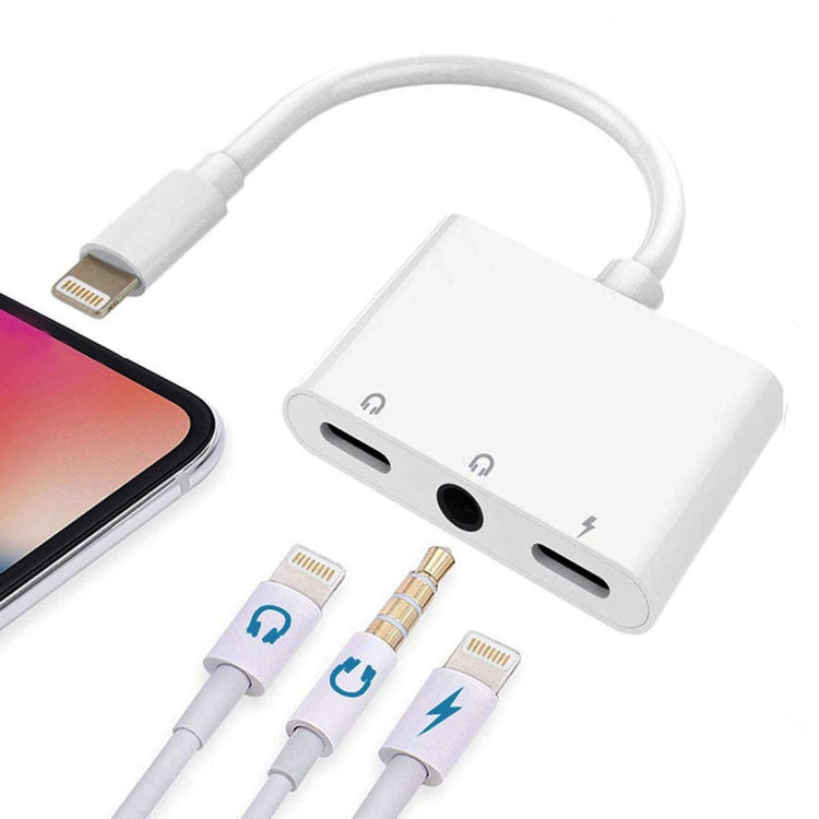 ZS-KL21820 Earphone – 3 in 1 8 Pin to 8 Pin Charging Port + 8 Pin Earphone Jack + 3.5mm... Default Title
