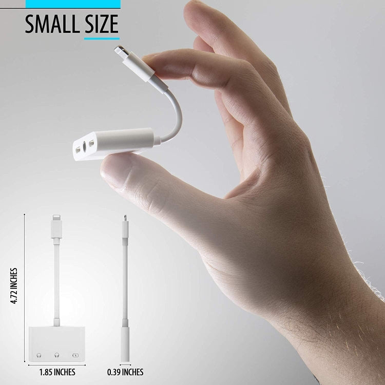 ZS-KL21820 Earphone – 3 in 1 8 Pin to 8 Pin Charging Port + 8 Pin Earphone Jack + 3.5mm...