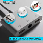 ZS-KL21820 Earphone – 3 in 1 8 Pin to 8 Pin Charging Port + 8 Pin Earphone Jack + 3.5mm...