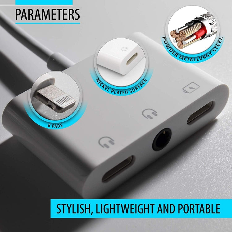 ZS-KL21820 Earphone – 3 in 1 8 Pin to 8 Pin Charging Port + 8 Pin Earphone Jack + 3.5mm...