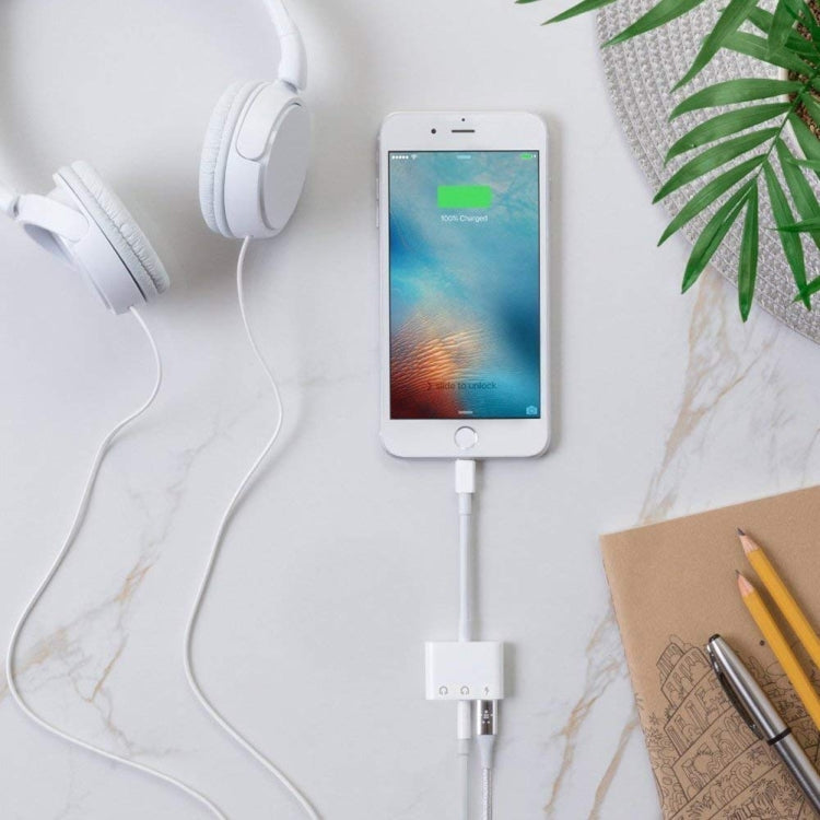 ZS-KL21820 Earphone – 3 in 1 8 Pin to 8 Pin Charging Port + 8 Pin Earphone Jack + 3.5mm...