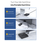 ORICO 2520U3 2.5-Inch Portable Hard Drive Enclosure, White, Black – TPU