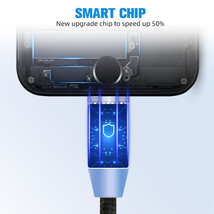 3 in 1 USB to 8 Pin + Type-C/USB-C + Micro USB Magnetic Metal Interface Nylon Braided Charging Cable, Length: 1m – Magnetic, TPU