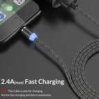 3 in 1 USB to 8 Pin + Type-C/USB-C + Micro USB Magnetic Metal Interface Nylon Braided Charging Cable, Length: 1m – Magnetic, TPU