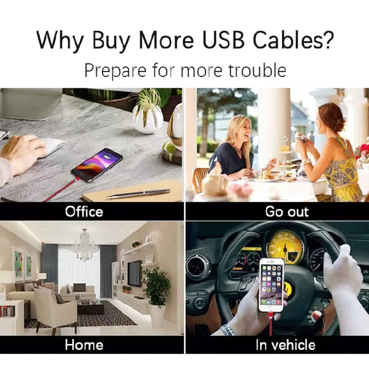 3 in 1 USB to 8 Pin + Type-C/USB-C + Micro USB Magnetic Metal Interface Nylon Braided Charging Cable, Length: 1m – Magnetic, TPU