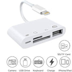 ZS-S1827 Card Reader – 4 in 1 SD Card + TF Card + 8 Pin Charge + USB Interface to 8 Pin...