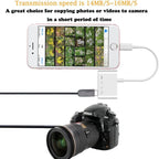ZS-S1827 Card Reader – 4 in 1 SD Card + TF Card + 8 Pin Charge + USB Interface to 8 Pin...