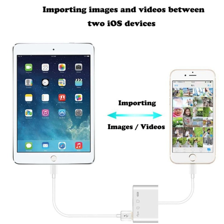 ZS-S1827 Card Reader – 4 in 1 SD Card + TF Card + 8 Pin Charge + USB Interface to 8 Pin...