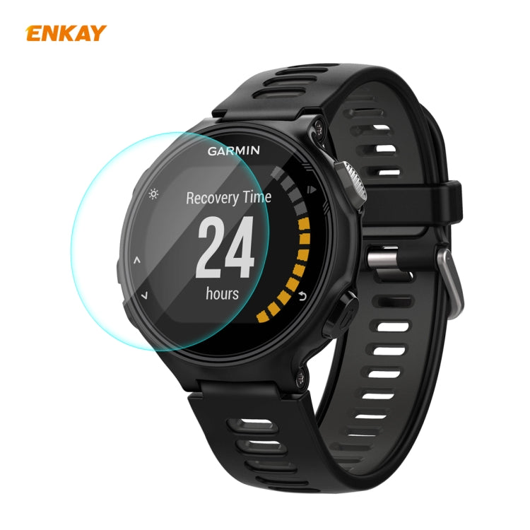ENKAY Hat-Prince 0.2mm 9H 2.15D Curved Edge Tempered Glass Screen Protector Watch Film, For Garmin Forerunner 45 / 45S, For Garmin Forerunner 735 / 735XT, For Garmin Instinct Tactical, For Garmin Approach S62, For Garmin Swim 2 For Garmin Forerunner 735 735XT