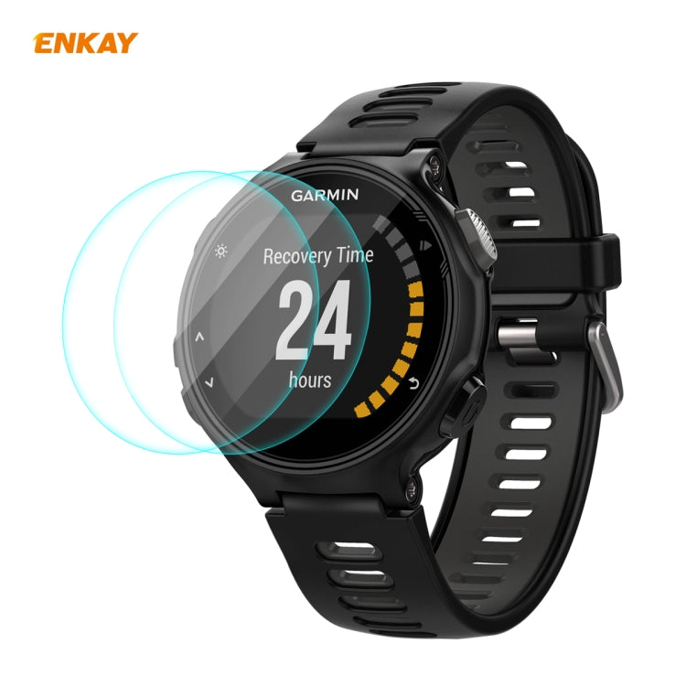 2 PCS ENKAY Hat-Prince 0.2mm 9H 2.15D Curved Edge Tempered Glass Screen Protector Watch Film, For Garmin Forerunner 45 / 45S, For Garmin Forerunner 735 / 735XT, For Garmin Instinct Tactical, For Garmin Approach S62, For Garmin Swim 2 For Garmin Forerunner 735 735XT