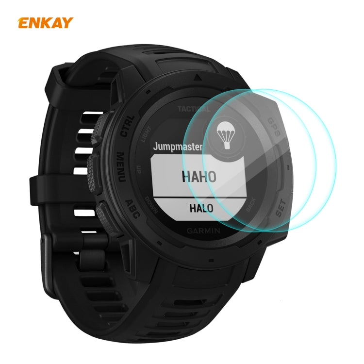 2 PCS ENKAY Hat-Prince 0.2mm 9H 2.15D Curved Edge Tempered Glass Screen Protector Watch Film, For Garmin Forerunner 45 / 45S, For Garmin Forerunner 735 / 735XT, For Garmin Instinct Tactical, For Garmin Approach S62, For Garmin Swim 2 For Garmin Instinct Tactical