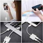 ZS-KL21804 Earphone – 2 in 1 8 Pin to 3.5mm Audio + 8 Pin Charging Interface, Earphone...