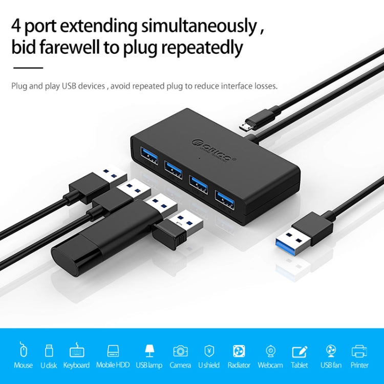 ORICO G11-H4-U3-100-BK 4 Port USB3.0 HUB – TPU