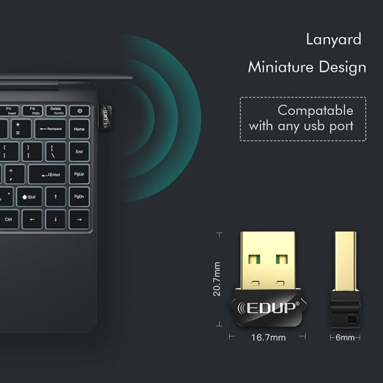 EDUP EP-AC1651 USB WIFI Adapter 650Mbps Dual Band 5G/2.4GHz External Wireless Network Card Wifi Dongle Receiver for Laptop Windows MacOS – Durable Build, Easy to Use